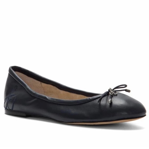 Sam Edelman Felicia Navy Nappa Leather Ballet Flats Size 9.5/ 41 - Picture 1 of 16